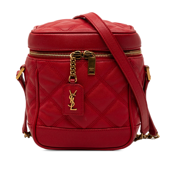 Saint Laurent Handbags - Pre-Loved Saint Laurent Grain de Poudre Quilted 80s Vanity Bag